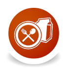Button with food icons that leads to menus<br />
